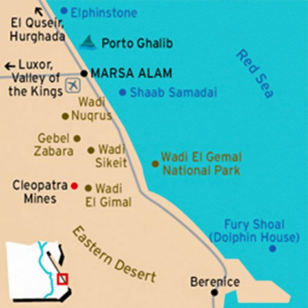 Mappa di Marsa Alam e della costa del Mar Rosso